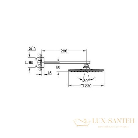 верхний душ grohe rainshower allure 230 26064000 230х230 мм, хром
