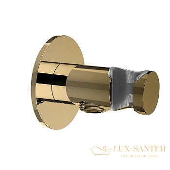 держатель ручного душа с подключением для шланга almar round e095037.go, золото pvd