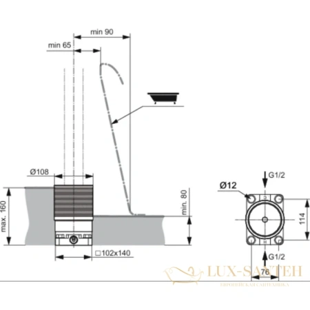 встраиваемый комплект ideal standard melange a6133nu для монтажа свободностоящих смесителей, синий