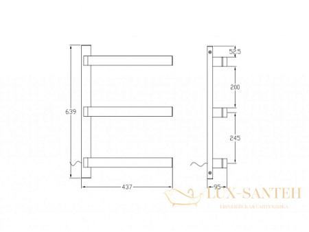 полотенцесушитель электрический, 63,9х43,7 см, margaroli panorama, 671cr, хром