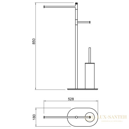 стойка с аксесуарами напольная timo saona 13085/16, белый матовый