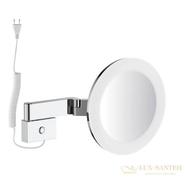 косметическое зеркало timo saona 15276/00, х-5 кратное увеличение, 220 в, холодный свет, с возможностью скрытого подключения, хром