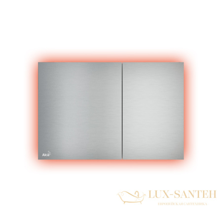 кнопка управления с подсветкой, alcaplast air, light-red, металл–матовый цвет красный