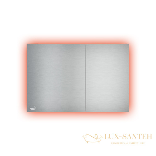 кнопка управления с подсветкой, alcaplast air, light-red, металл–матовый цвет красный