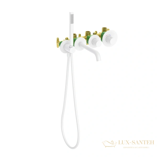 смеситель термостатический для ванны встраиваемый timo saona 2324/16ysm, белый матовый