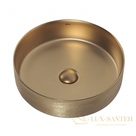 раковина накладная abber bequem ac2109bgm, 40х40 см, золото матовый