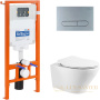 комплект унитаза с инсталляцией belbagno acqua bb340chr/bb2020sc/bb002-80/bb006-pr-chrome.m с сиденьем микролифт и клавишей смыва, белый