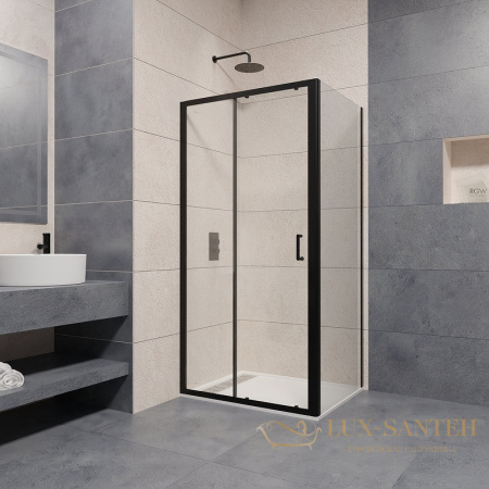 душевой уголок rgw passage 410874151-14 pa-74b 150x110, профиль черный, стекло прозрачное