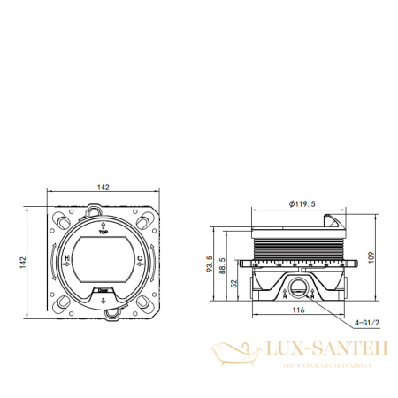 душевая система встраиваемая для ванны с термостатом aquame aqm8407mb, черный матовый