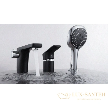 смеситель d&k berlin.technische da1434915 на борт ванны, хром/черный матовый