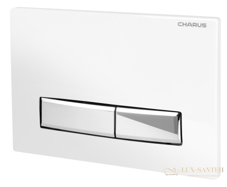 панель смыва charus tm, raiden, fp.321.12.01, рамка белый, кнопки хром