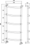 полотенцесушитель водяной margaroli luna 432-5 4323605cr, высота 89.6 см, ширина 40.6 см, хром