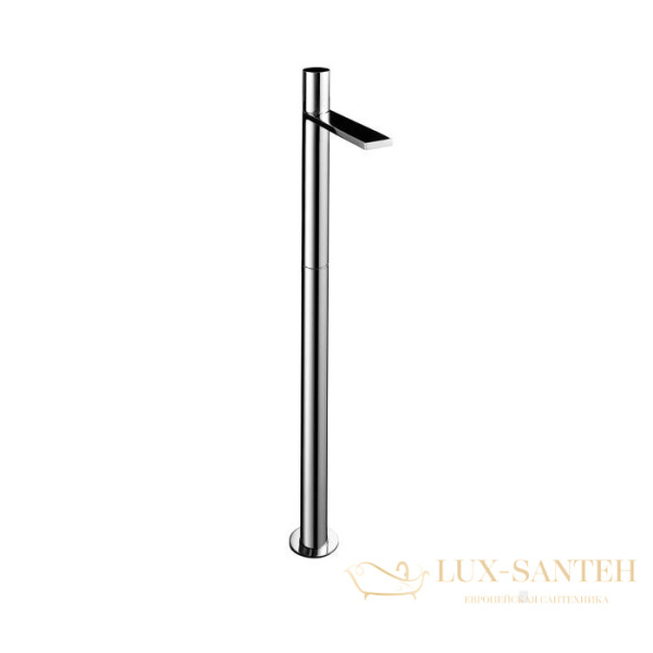 смеситель для раковины, fantini milano, 31 93 3036b, напольный, без донного клапана, излив 250мм, (наружняя часть), матовая натуральная сталь