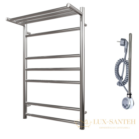 полотенцесушитель 500x800 электрический point аврора pn10158pe п6 с полкой левый/правый, хром