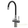 смеситель для кухни lemark expert lm5083gmn-black, с гибким изливом и подключением к фильтру с питьевой водой, графит/черный