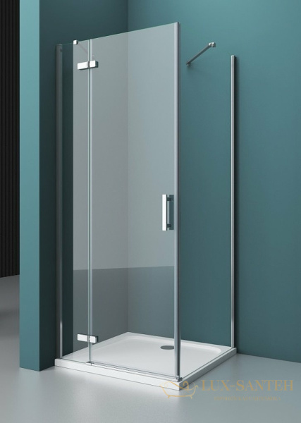 душевой уголок belbagno kraft kraft-ah-12-100/90-c-cr-l 100х90 см профиль хром, стекло прозрачное