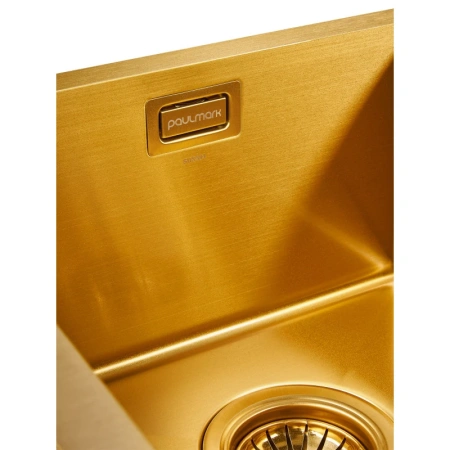 кухонная мойка paulmark platte pm807844-bg, золотой матовый