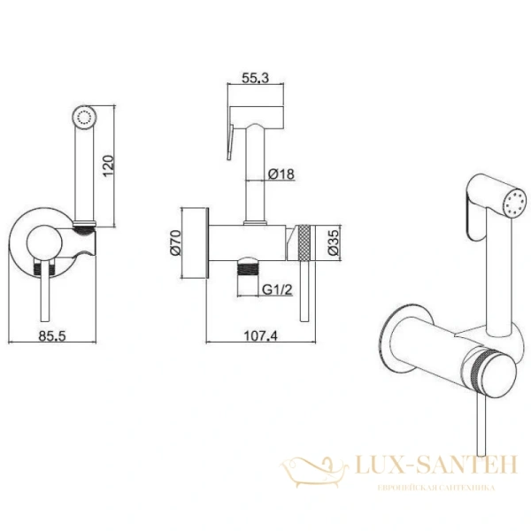 гигиенический комплект allen brau priority 5.31a29-00, хром