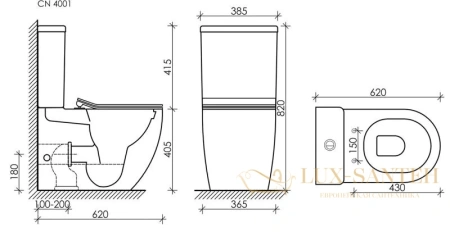 унитаз-компакт безободковый ceramica nova metropol cn4001 с сиденьем микролифт, белый