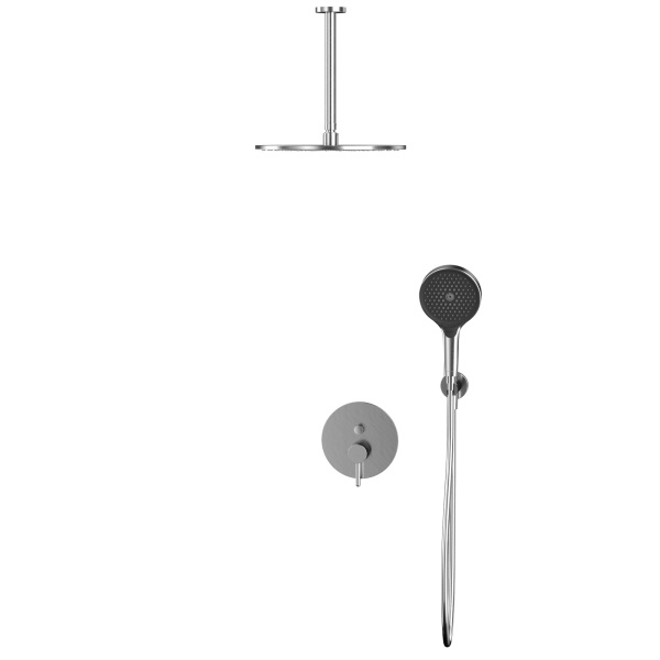 душевая система для душа скрытого монтажа whitecross y, yset12topnib, никель брашированный