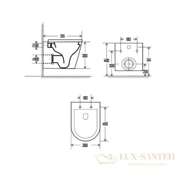 унитаз подвесной безободковый aquame aqm2001mb, с быстросъемным сиденьем softclose, черный матовый
