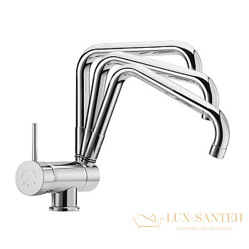 смеситель для кухни fima carlo frattini kitchen, f7009cr, с опускающимся поворотным изливом, хром