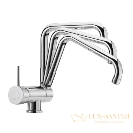 смеситель для кухни fima carlo frattini kitchen, f7009cr, с опускающимся поворотным изливом, хром