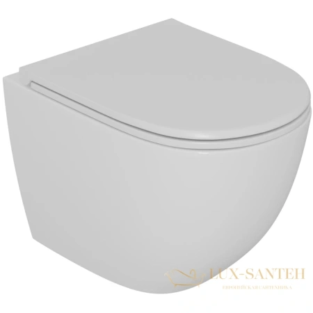 подвесной безободковый унитаз d&k matrix dt1396516 с сиденьем микролифт, белый