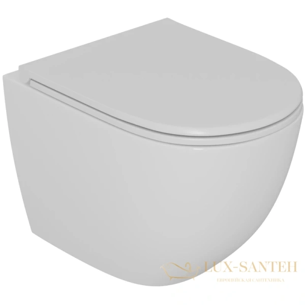 подвесной безободковый унитаз d&k matrix dt1396516 с сиденьем микролифт, белый