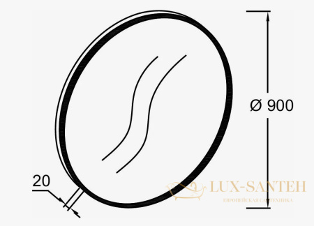 зеркало jacob delafon odeon rive gauche eb1268-gld круглое 90 см, золото