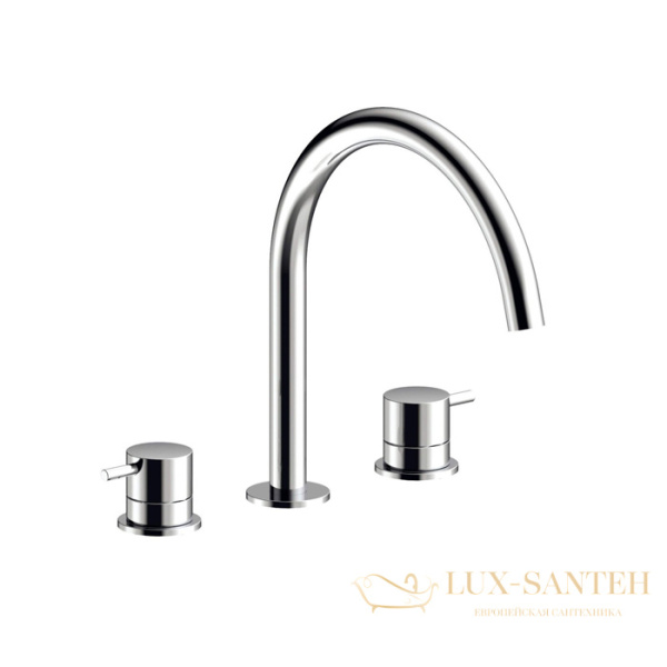 смеситель для раковины на 3 отверстия e214004.cr, без донного клапана, хром