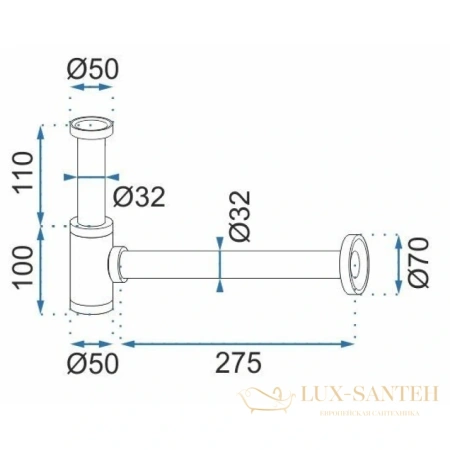 сифон rea rea-a5215 для раковины, черный матовый