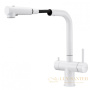 смеситель для кухни под фильтр с выдвижным изливом milacio mcu.561.wh, белый матовый