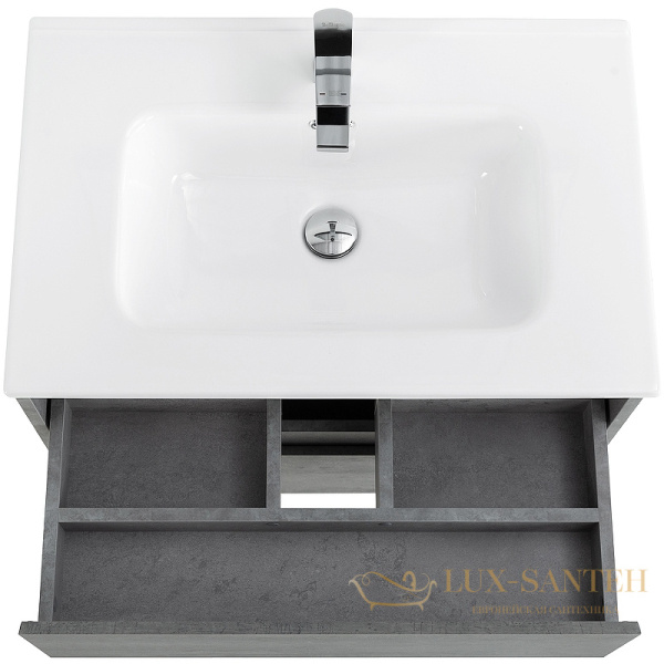 тумба под раковину belbagno kraft kraft-600-2c-so-cg 60 см подвесная, cemento grigio