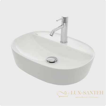 раковина накладная aquame aqm5002, 505*385 мм, 1 отверстие под смеситель, белый глянцевый