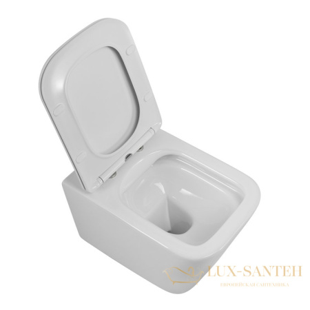 унитаз подвесной belbagno due 2.0 bb7107chr/sc безободковый, с сиденьем микролифт, белый глянцевый