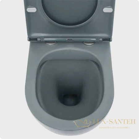 унитаз подвесной безободковый aquame aqm2002mgr, с быстросъемным сиденьем softclose, серый матовый