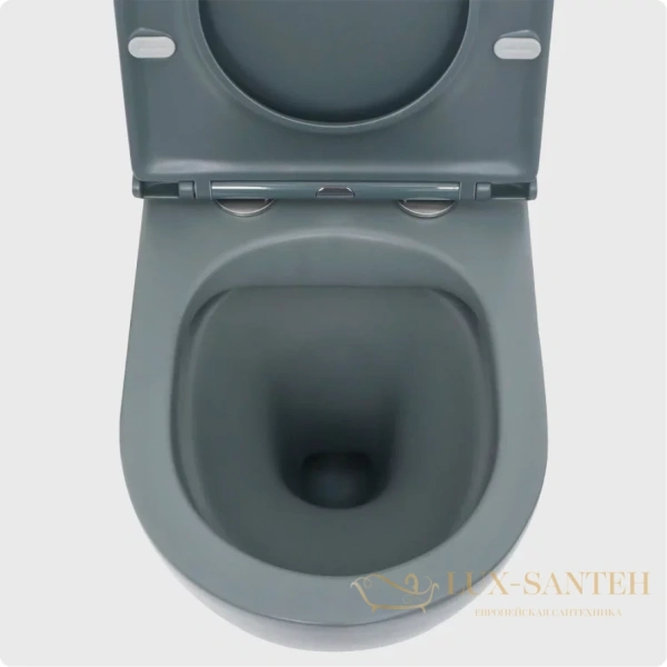 унитаз подвесной безободковый aquame aqm2002mgr, с быстросъемным сиденьем softclose, серый матовый