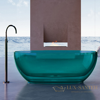 ванна свободностоящая прозрачная abber kristall at9703aquamarin, 170х75х55h см, бирюзовый глянцевый