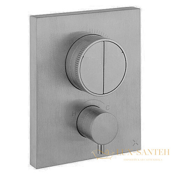 термостат для душа встраиваемый almar core, e176682.nb, на 2 выхода, внешняя часть, никель брашированный