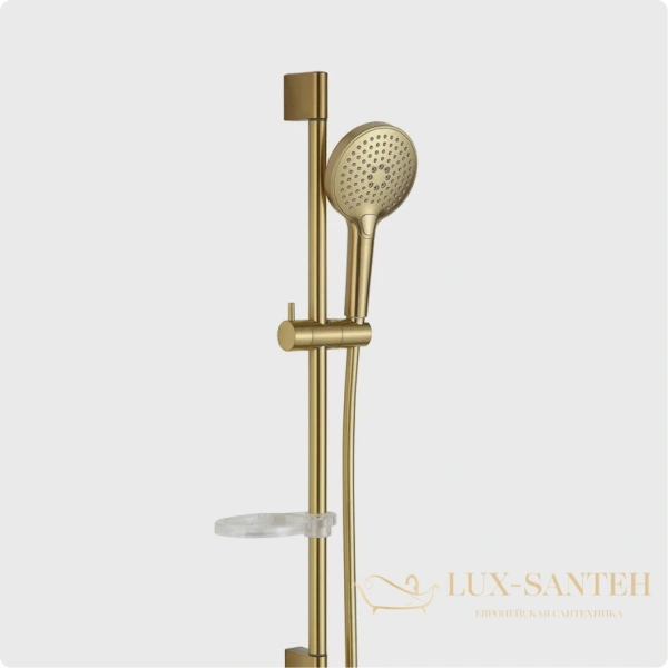 душевой гарнитур aquame aqm8101gg, с мыльницей, золотой глянцевый