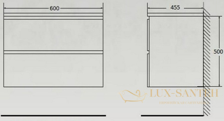 тумба под раковину belbagno acqua acqua-600-2c-so-rr подвесная, rovere rustico