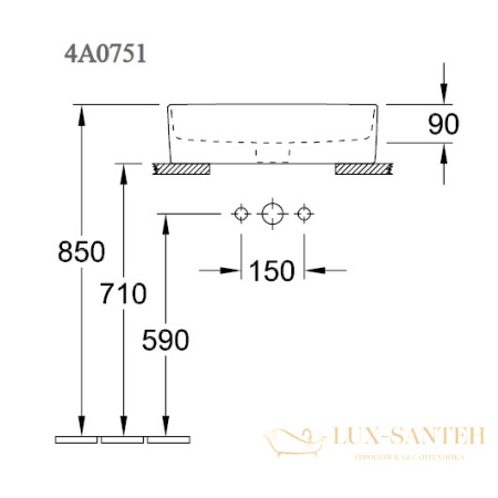раковина накладная villeroy & boch memento 2.0 4a0751r1 ceramicplus 500х420 мм, белый