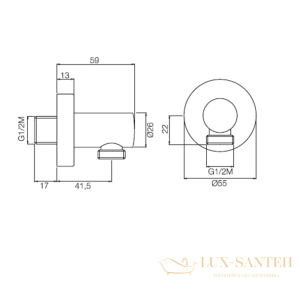 подключение для душевого шланга fima carlo frattini, shower accessories f2172ns, черный матовый