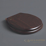 Сиденье для напольного унитаза, SIMAS Londra, LO008 noce/cr, дерево-орех, петли-хром (микролифт)