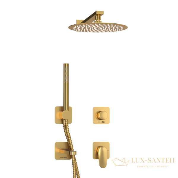 душевая система встраиваемая для ванны 248 мм wasserkraft havel a3651.283.284.180.259.285.194.286, золотой матовый