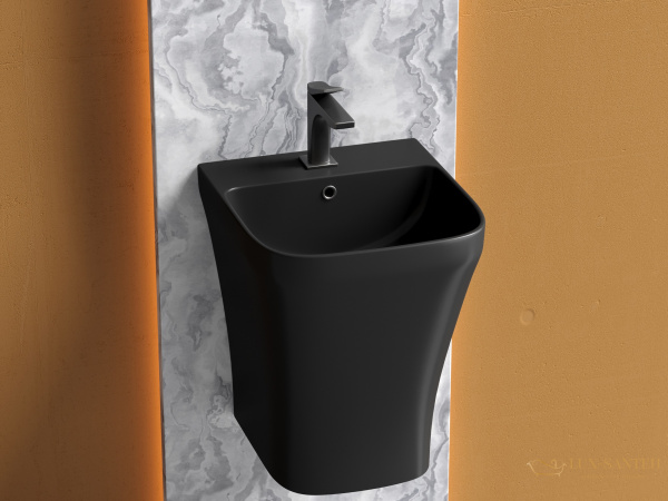 раковина подвесная  ceramica nova dion cn6067mb, 36,5x40,6 см, черный матовый