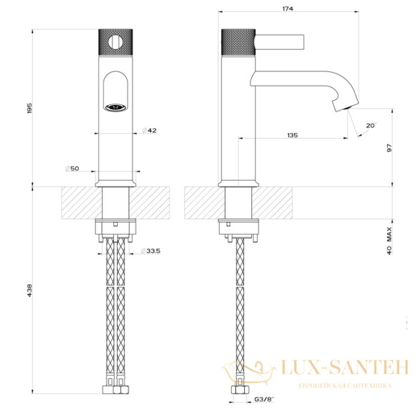 смеситель для раковины gessi inciso 58002.031, хром