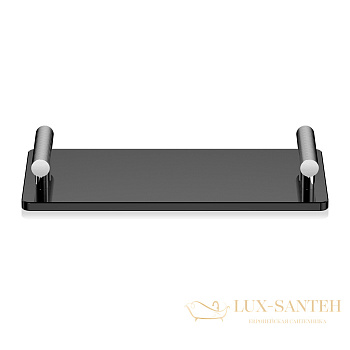 лоток стеклянный decor walther club tab 0856105, хром/черное стекло