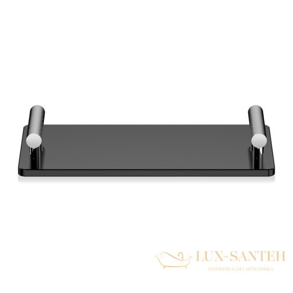 лоток стеклянный decor walther club tab 0856105, хром/черное стекло